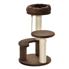 65 cm Cat Tree Cat Scratching Post Kitty Scratcher Kitten Activity Center Scratching Post Playhouse 2 PerchWithHanging Sisal Rope Brown