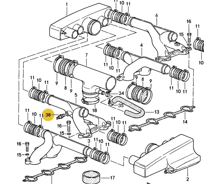 928 606 217 00 - Thermal Switch - Rear of Inlet Manifold - 85 to 95 - Porsche