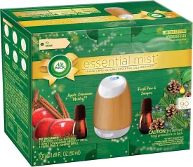 Air Wick Air Wick Essential Mist Fall Starter Kit (1 Diffuser   2 Refills), Apple Cinnamon & Woodland Pine, 3 Count