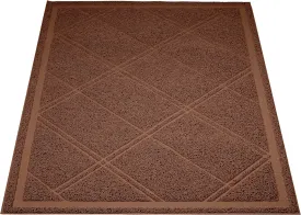 Amazon Basics Less-Mess Cat Litter Box Mat, 24" x 35", Unscented, Brown