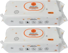 Aurora Pet Wipes  100% Natural, Plant-Based Hypoallergenic Grooming Wipes for Dogs & Cats  Extra-Durable, Large & Thick for Effortless Cleaning (Unscented, 200 Count)