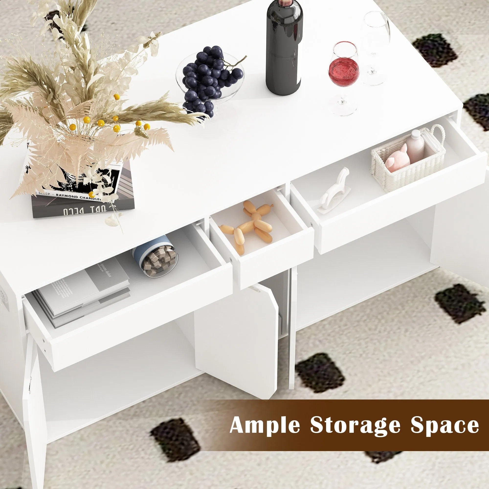 Cat Litter Box Enclosure with Drawers-180125