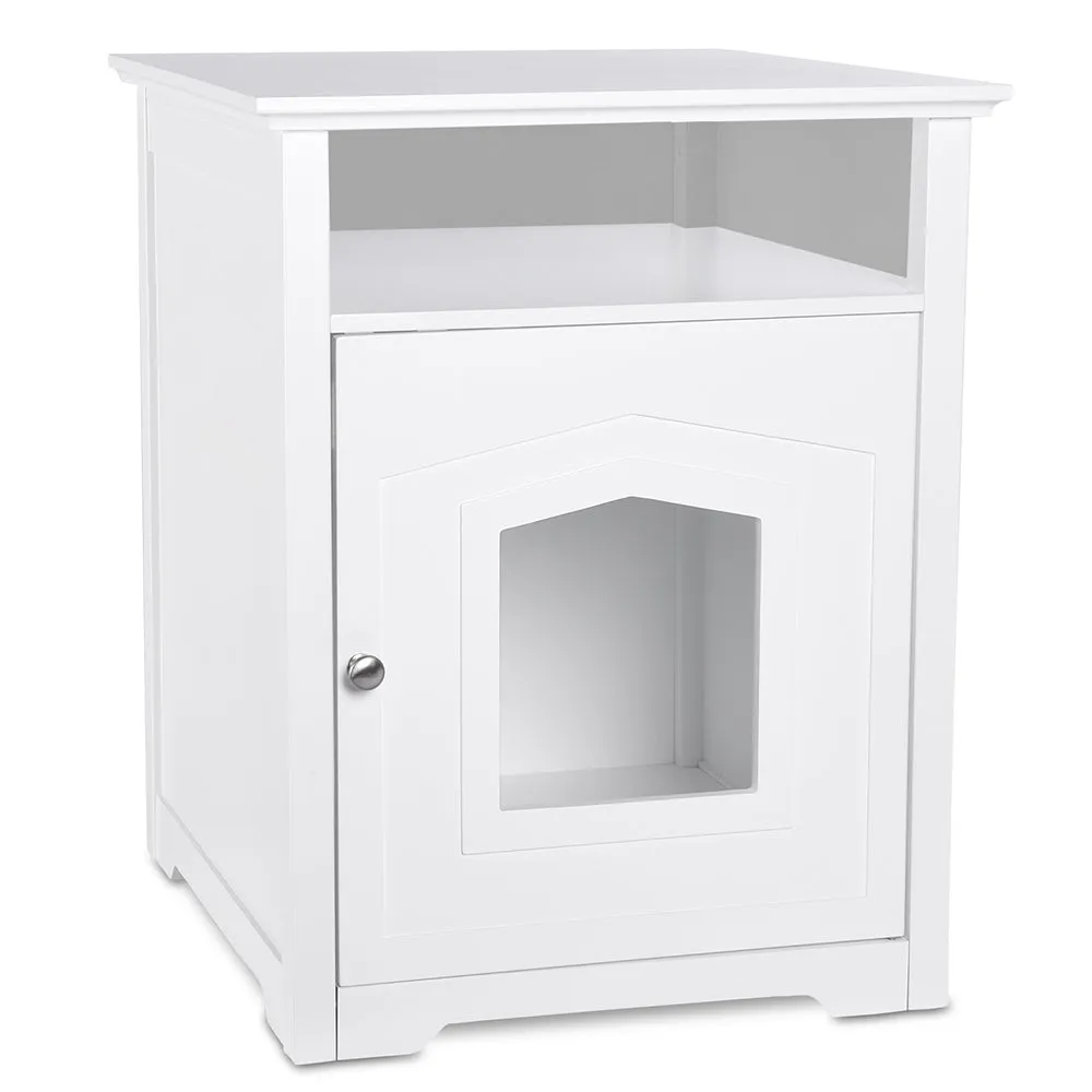 Cat Litter House Table in White
