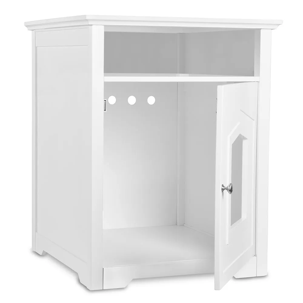 Cat Litter House Table in White