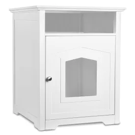 Cat Litter House Table in White