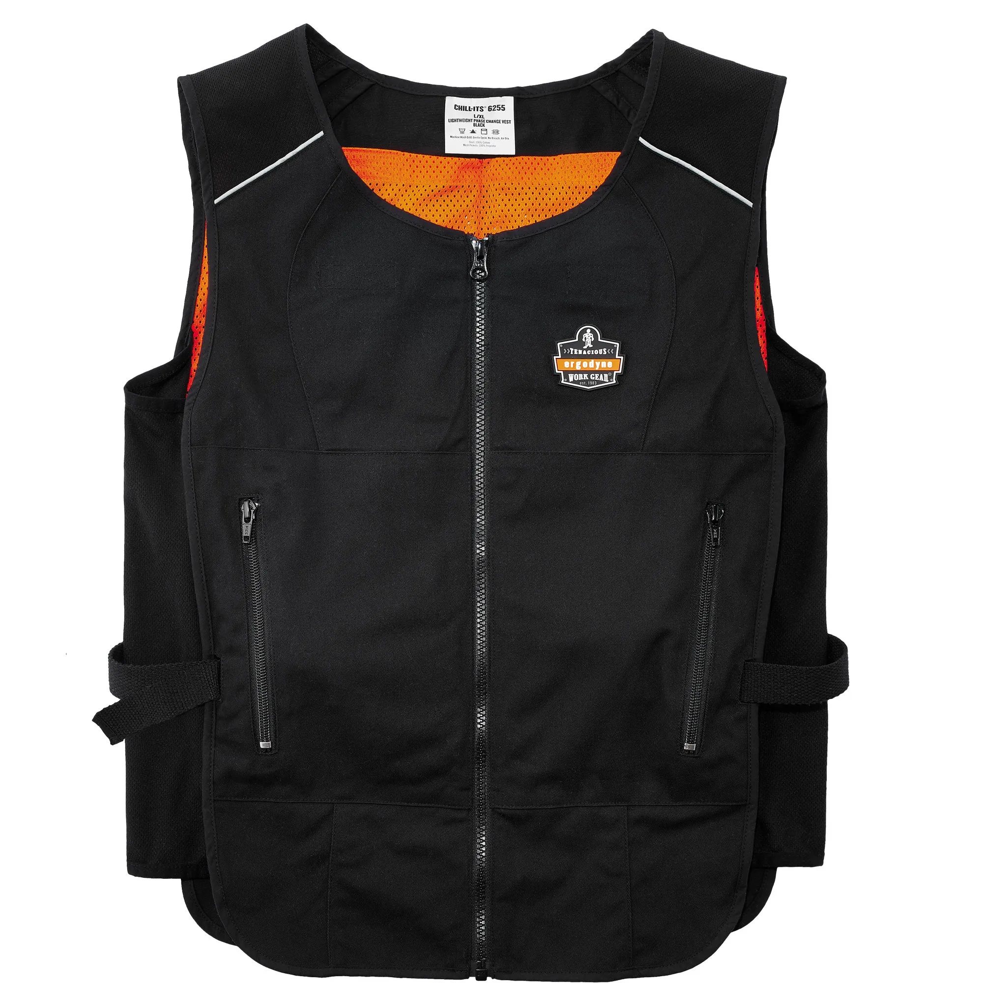 Chill-Its® 6255 Lightweight Phase Change Cooling Vest, Large/X-Large, Black
