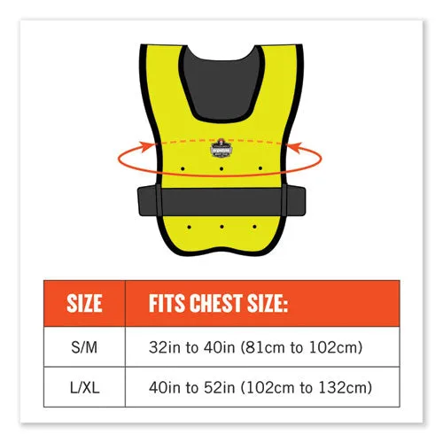 Chill-its 6687 Economy Dry Evaporative Cooling Elastic Waist Vest, Nylon, Small/medium, Lime, Ships In 1-3 Business Days
