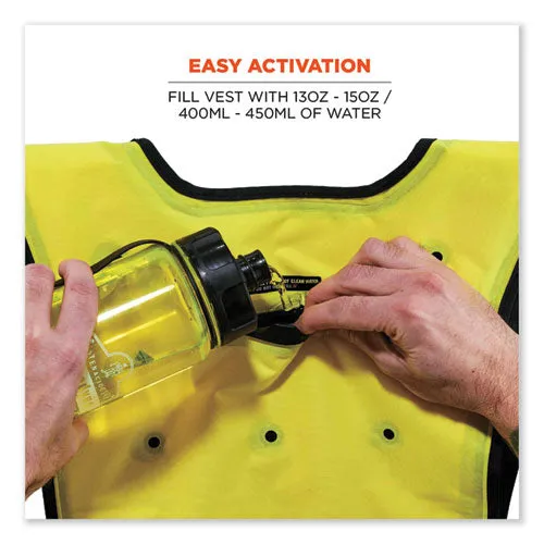 Chill-its 6687 Economy Dry Evaporative Cooling Elastic Waist Vest, Nylon, Small/medium, Lime, Ships In 1-3 Business Days
