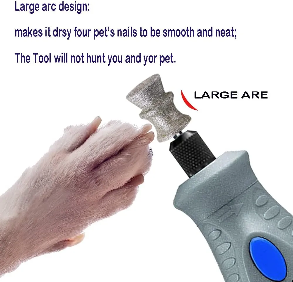 Diamond Dremel Dog Nail Grinder Bits for Rotary Tool-1/8'' Dremel Dog Nail Grinder Attachment-Pet Nail Grinder Bit Work for Animals Nail CareLarge A