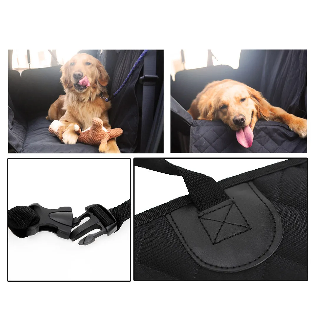 Dog Car Seat Cover Premium Waterproof 600D Oxford Cloth Back Seat Protector Hammock Non-Slip Pet Mat - Black