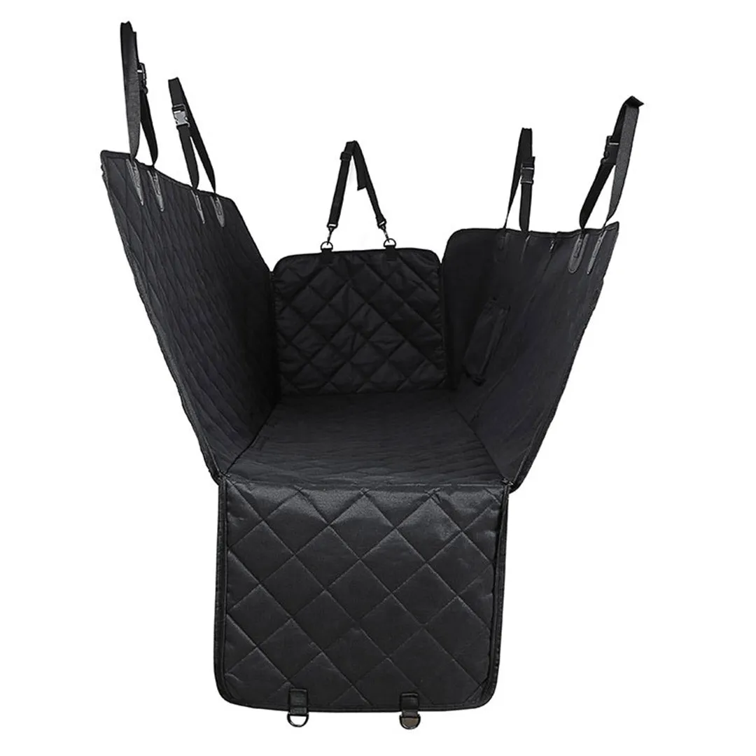 Dog Car Seat Cover Premium Waterproof 600D Oxford Cloth Back Seat Protector Hammock Non-Slip Pet Mat - Black