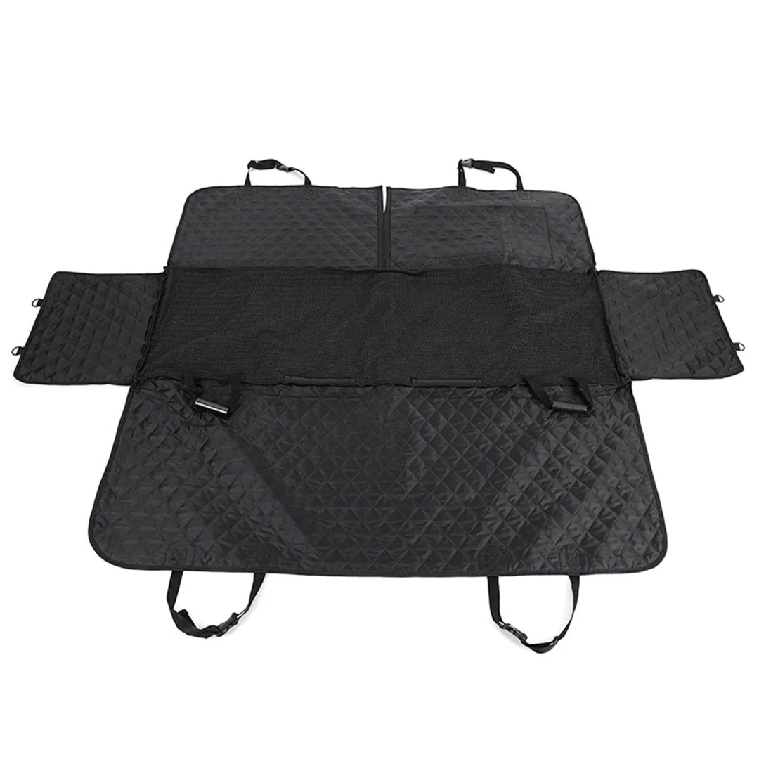 Dog Car Seat Cover Premium Waterproof 600D Oxford Cloth Back Seat Protector Hammock Non-Slip Pet Mat - Black