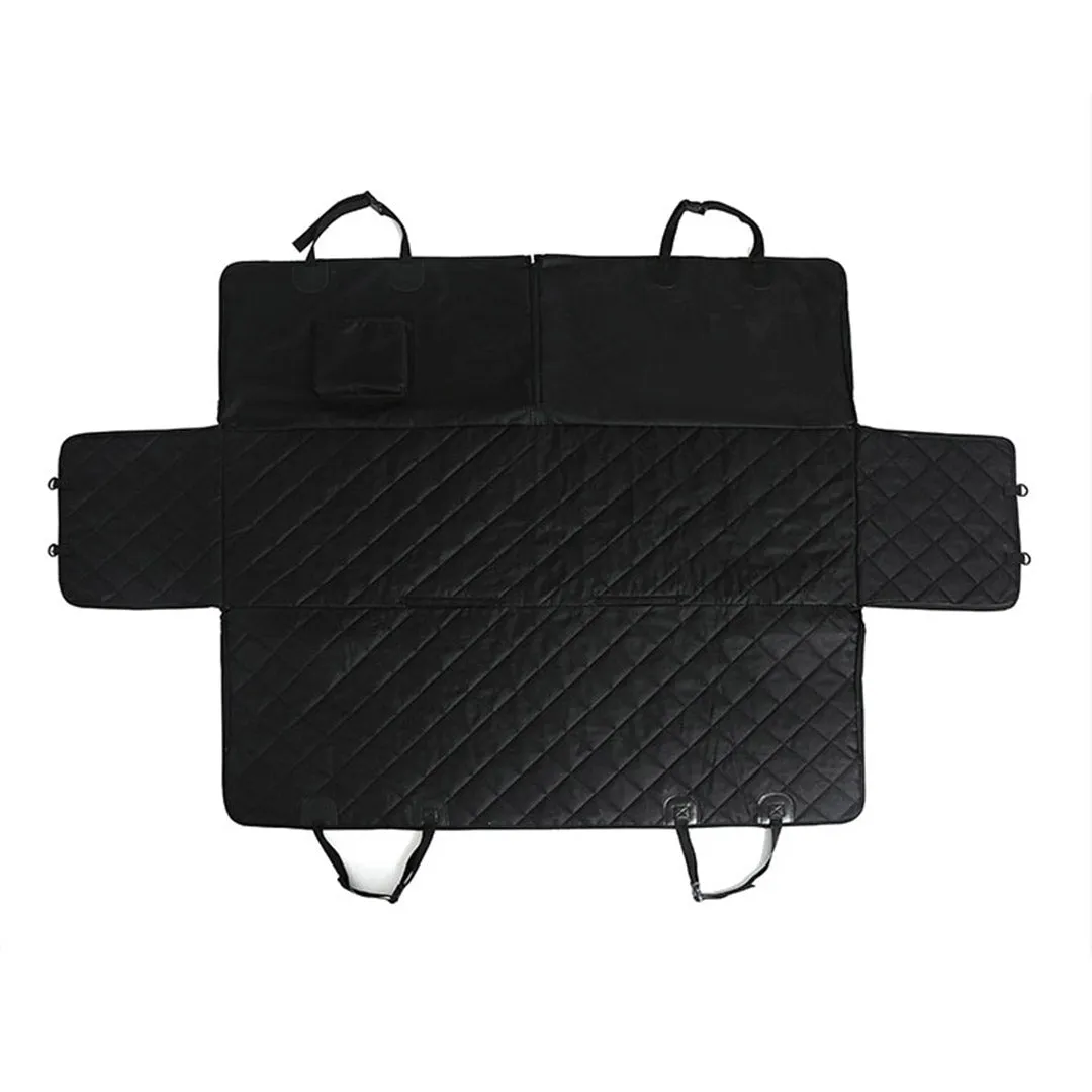 Dog Car Seat Cover Premium Waterproof 600D Oxford Cloth Back Seat Protector Hammock Non-Slip Pet Mat - Black