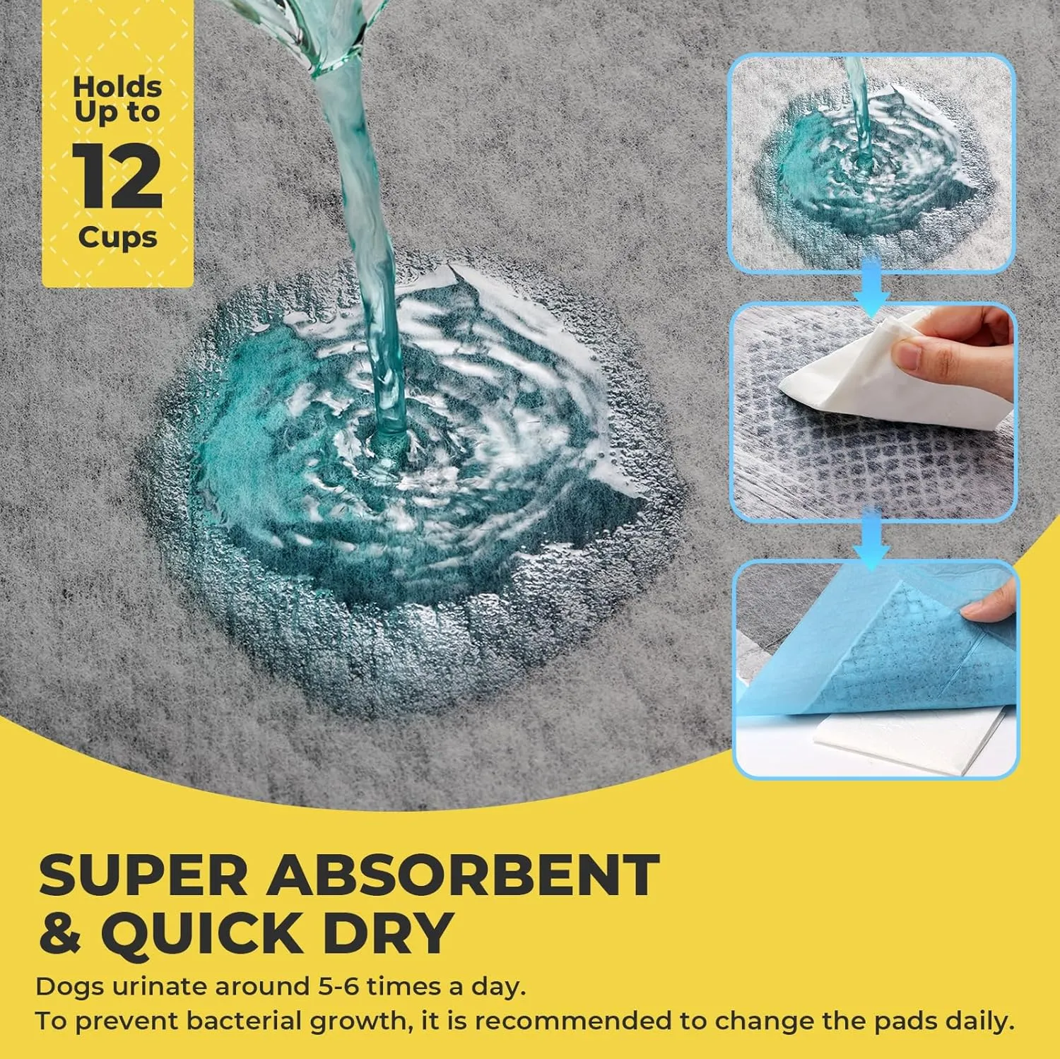 Dog Pee Pads: Super Absorbent & Leak-Proof Puppy Pads - Charcoal Thicken Disposable Dog Training Pads Potty Pads for Dogs - Pee Pads for Doggie Cats Rabbits Quick Dry 13''x18'' Pack of 100
