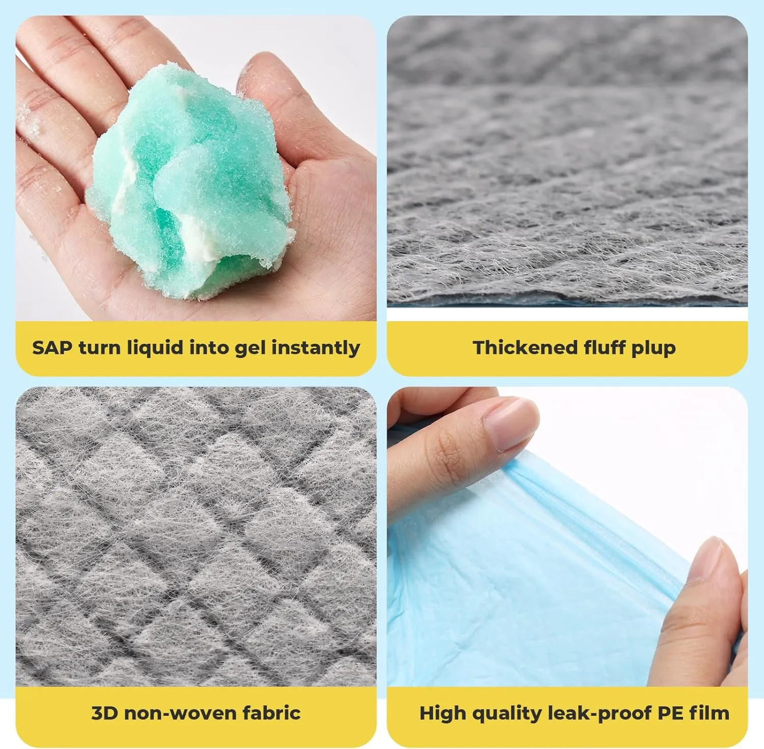 Dog Pee Pads: Super Absorbent & Leak-Proof Puppy Pads - Charcoal Thicken Disposable Dog Training Pads Potty Pads for Dogs - Pee Pads for Doggie Cats Rabbits Quick Dry 13''x18'' Pack of 100