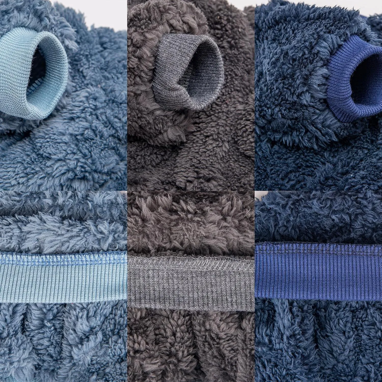 Dog Sweater, 3 Pack Dog Sweaters for Small Dogs or Cats, Girl or Boy, Warm Dog Clothes Shirt Coat for Winter Christmas (Blue, Dark Blue, Grey, Large)