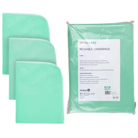 Dynarex Incontinence Bed Pads - Reusable & Washable Waterproof Pee Pads for Kids, Adults, Elderly - 1 Bag of 3 Pads - 30" x 36", Green