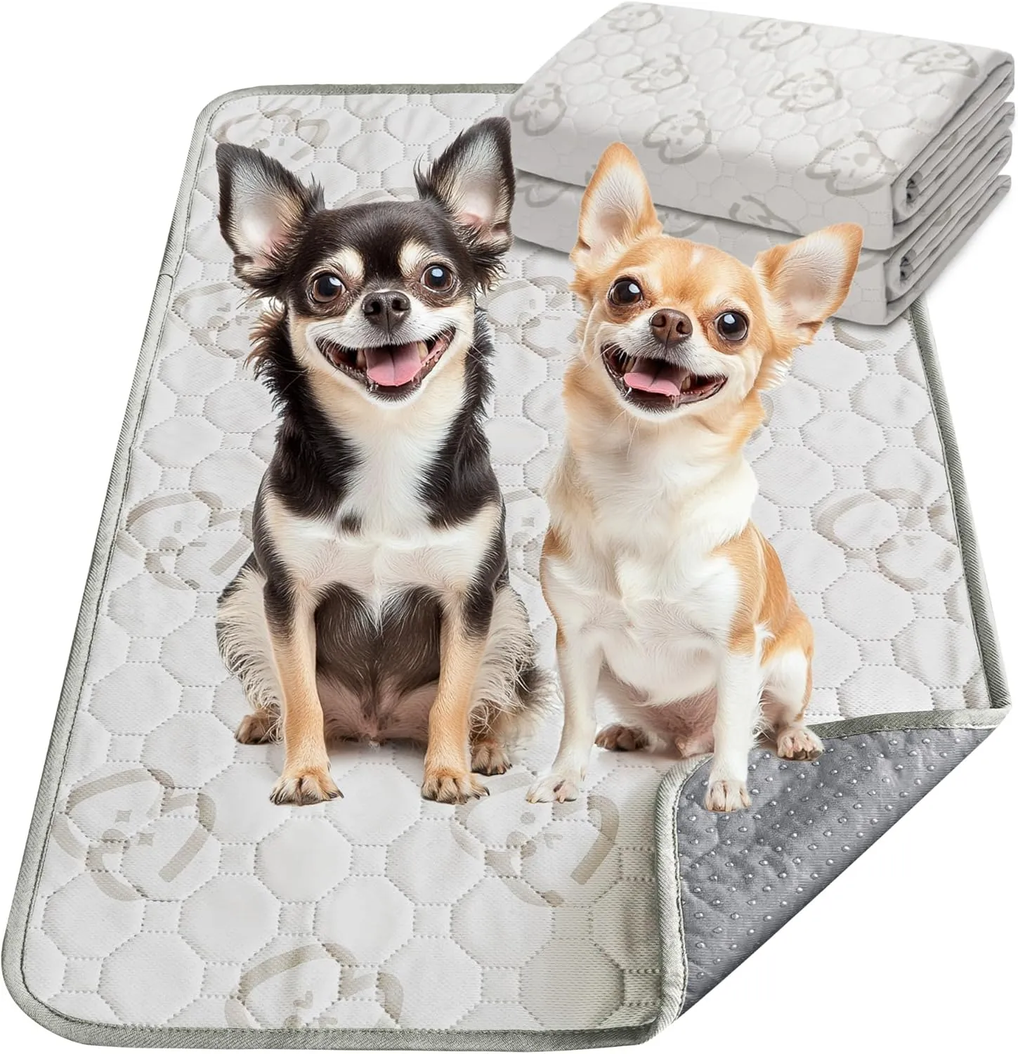 FXW Washable Pee Pads for Dogs, Puppy Pads with Super Absorbent, Specifically Designed for 18inch Cages, Rectangle, 17" x 11", 2 Packs