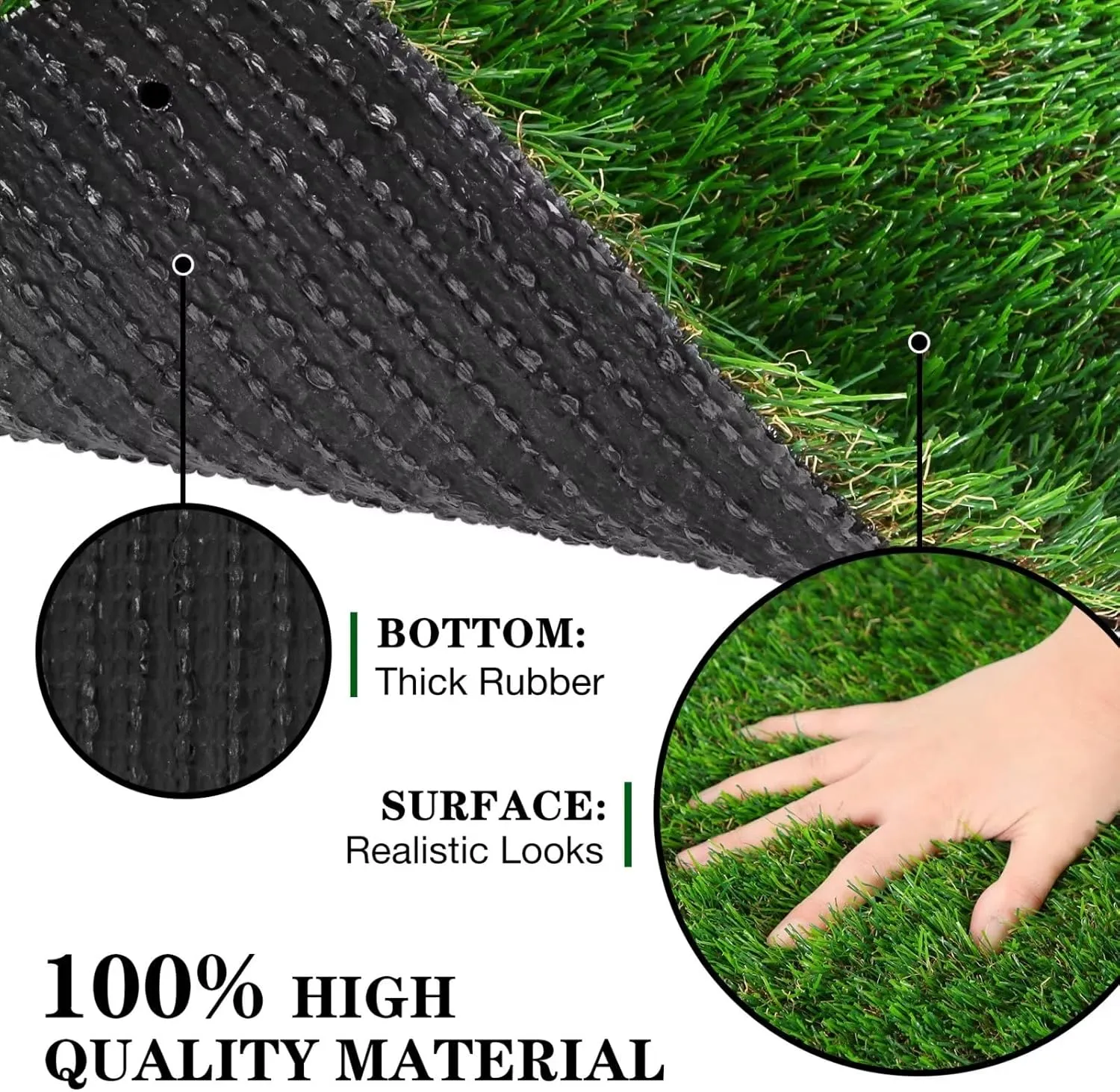 GLOBREEN 2 Pack Green Artificial Grass Door Mat, Thick Outdoor Fake Turf Grass Pads for Dogs Potty, 16" X 29"