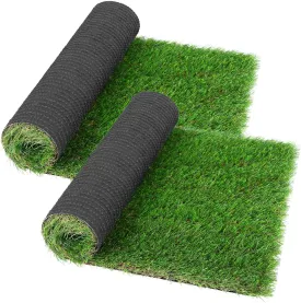 GLOBREEN 2 Pack Green Artificial Grass Door Mat, Thick Outdoor Fake Turf Grass Pads for Dogs Potty, 16" X 29"