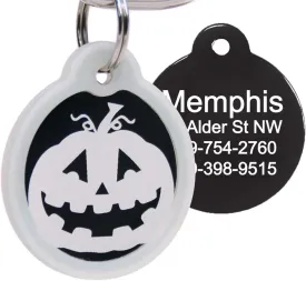 GoTags Halloween Dog Tag, Personalized Pet ID Tag with 4 Lines of Custom Engraved Text, Holiday Dog Collar ID Tag Comes with Glow in The Dark Silencer to Protect Tag and Engraving