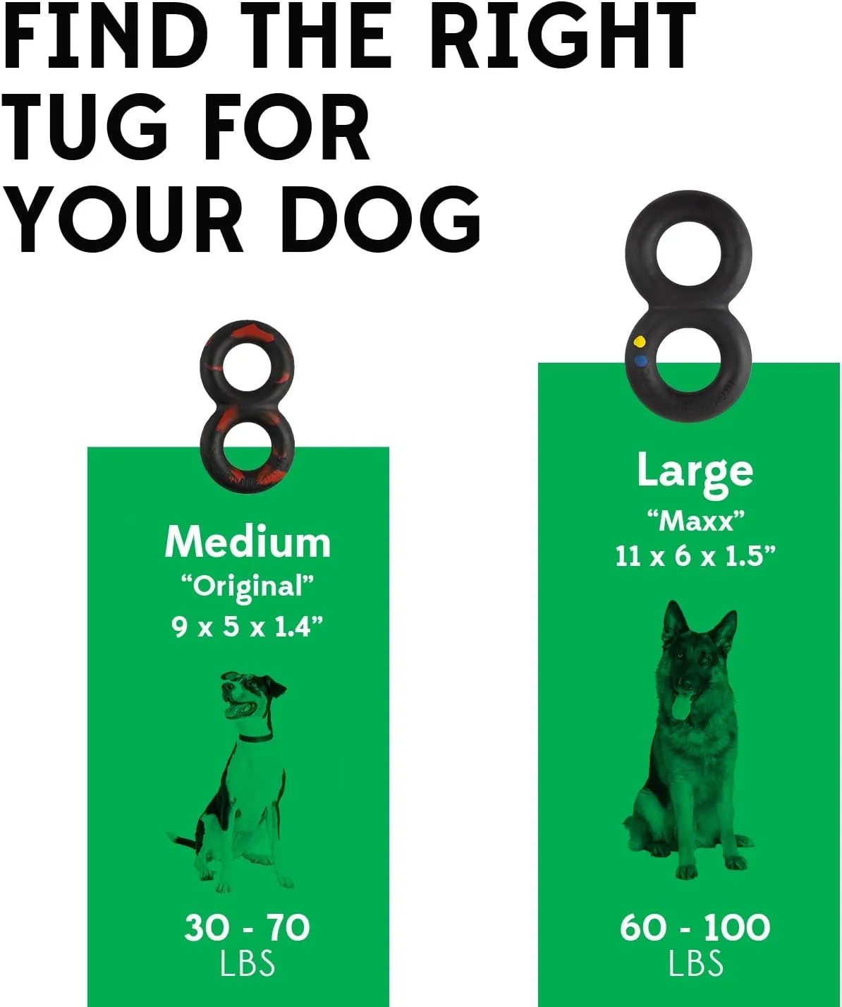 Goughnuts  Dog Toys for Aggressive Chewers | Virtually Indestructible Pull Toy for Medium Breeds Such as Pit Bulls and German Shepherds | Heavy Duty Tug Dog Toy | Black