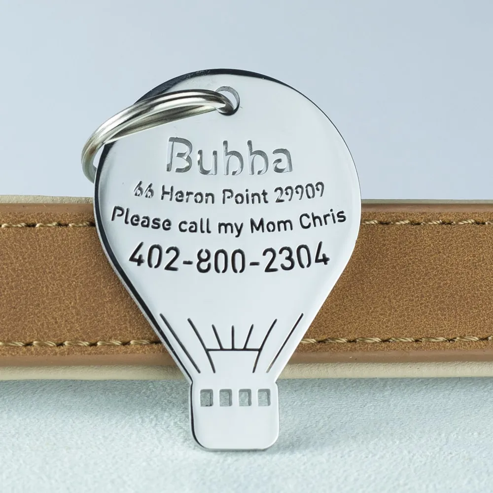 Hot Air Balloon Dog ID Tag