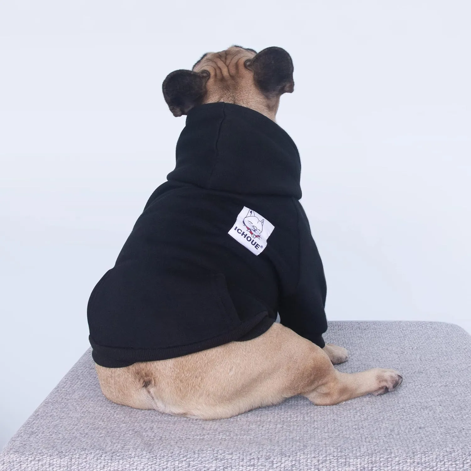 iChoue I am a French Bulldog Clothes Hoodies for Dogs Puppy Frenchie Pug English Boston Terrier Bully Pitbull Sweatshirt Sweater Clothing Cold Weather Winter Coats - Black/Medium