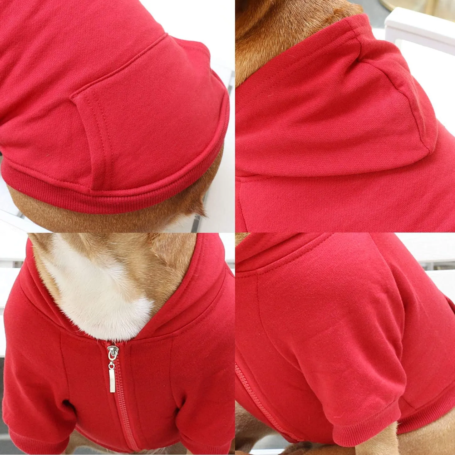 iChoue I am a French Bulldog Clothes Hoodies for Dogs Puppy Frenchie Pug English Boston Terrier Bully Pitbull Sweatshirt Sweater Clothing Cold Weather Winter Coats - Dark Red/Medium