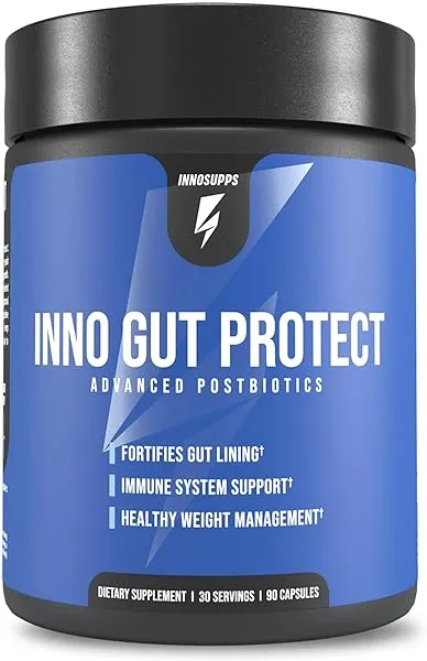 Inno Gut Protect | Complete Probiotic & Postbiotic Formula, Vegan-Friendly, CoreBiome, Grape Seed Skin Extract, Super Probiotic Blend, 30 Servings in Pakistan