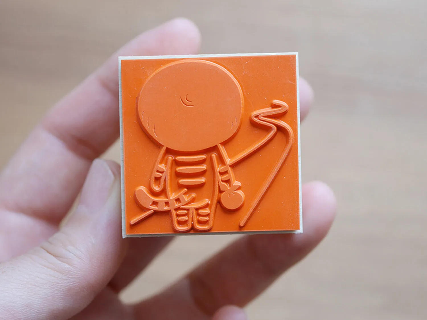 Kinoko Neko Japanese Wooden Rubber Stamp - Start