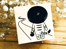 Kinoko Neko Japanese Wooden Rubber Stamp - Start