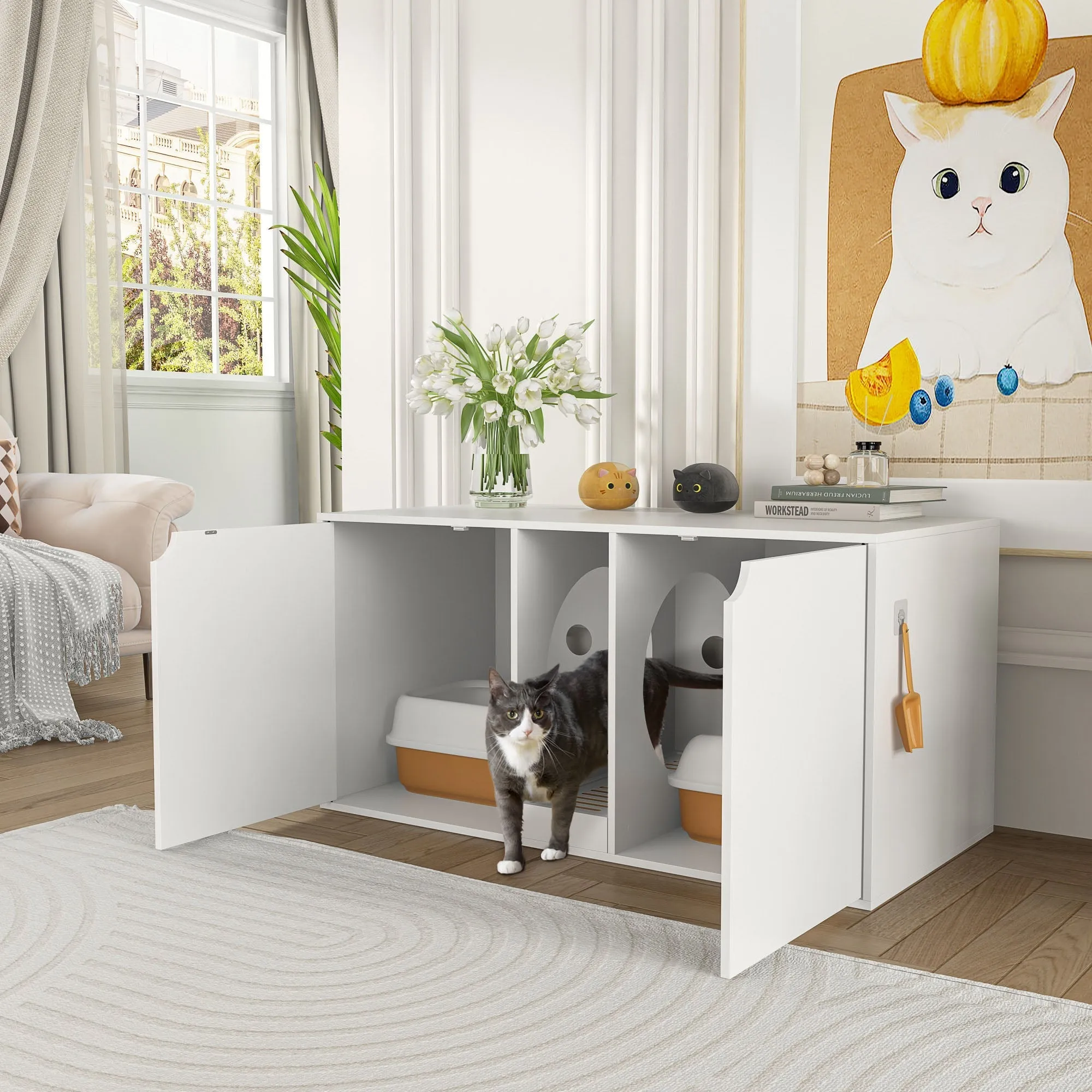 Large Cat Litter Box Enclosure for 2 Cat-180141
