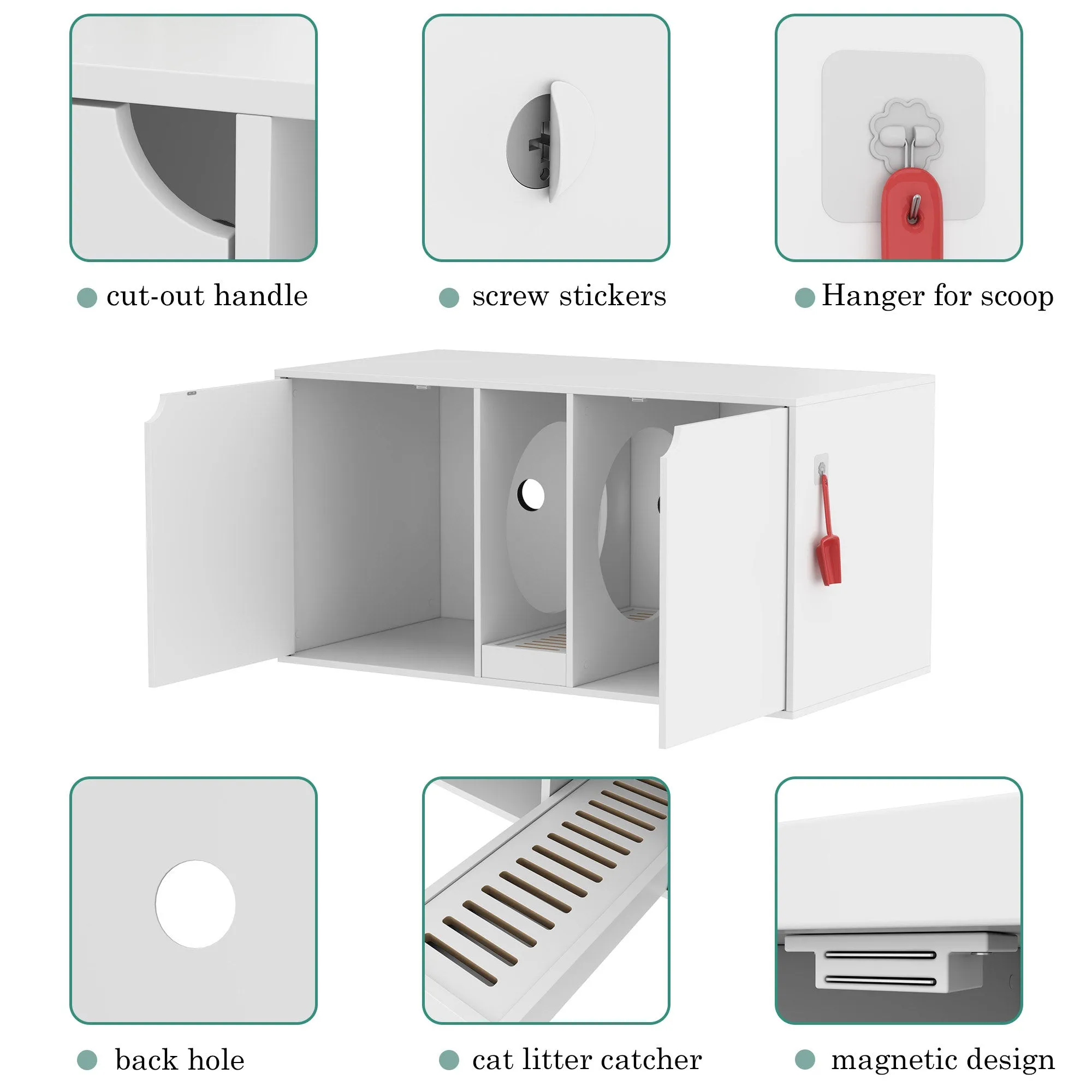 Large Cat Litter Box Enclosure for 2 Cat-180141