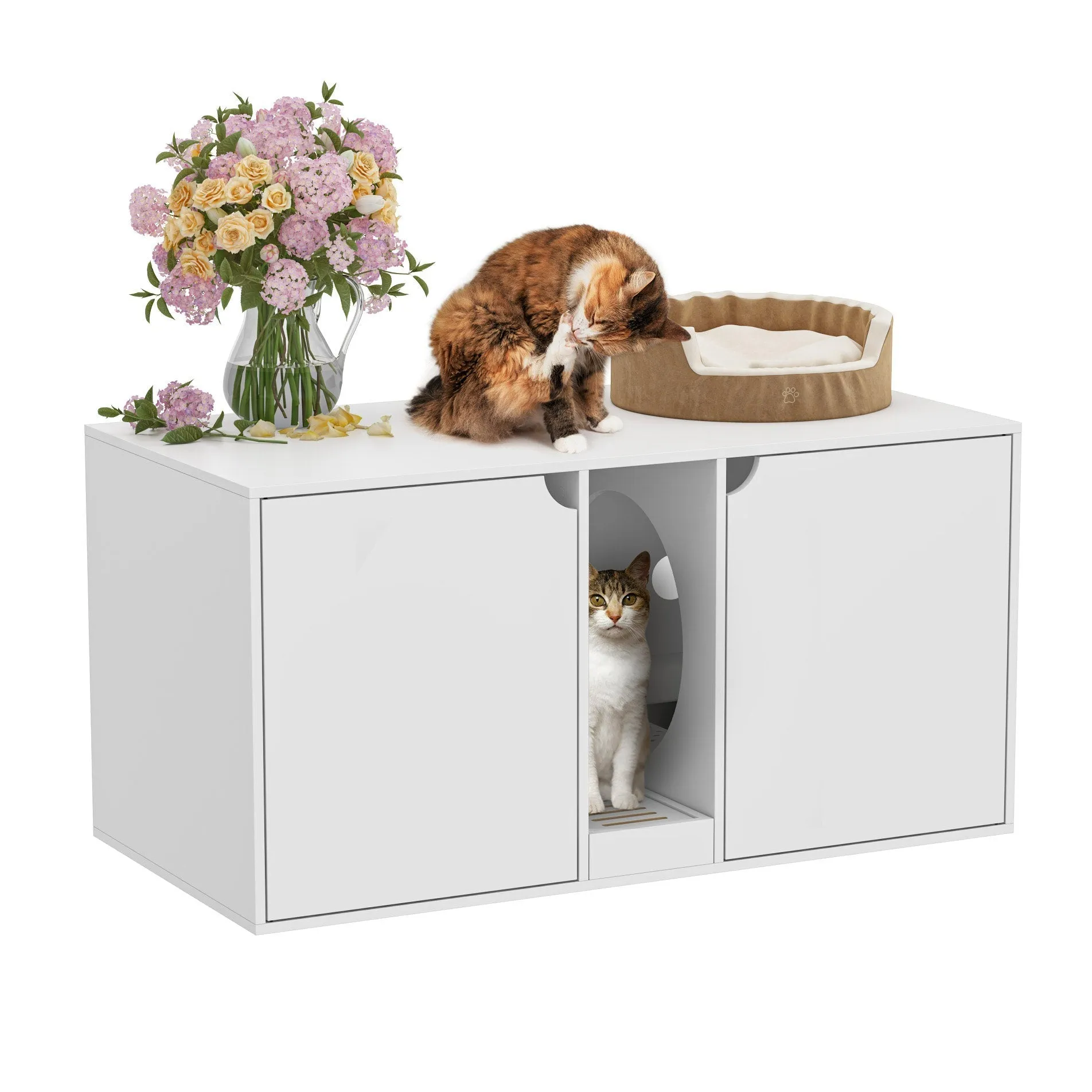 Large Cat Litter Box Enclosure for 2 Cat-180141