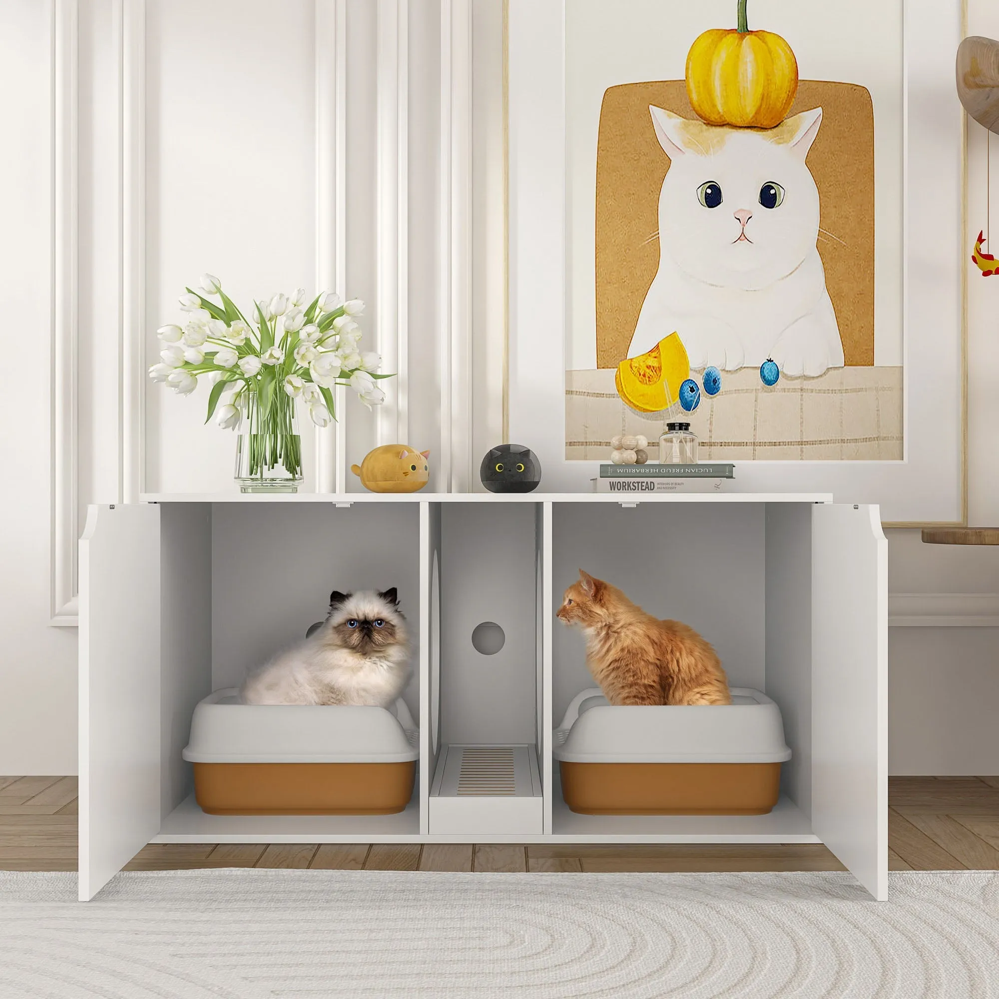 Large Cat Litter Box Enclosure for 2 Cat-180141