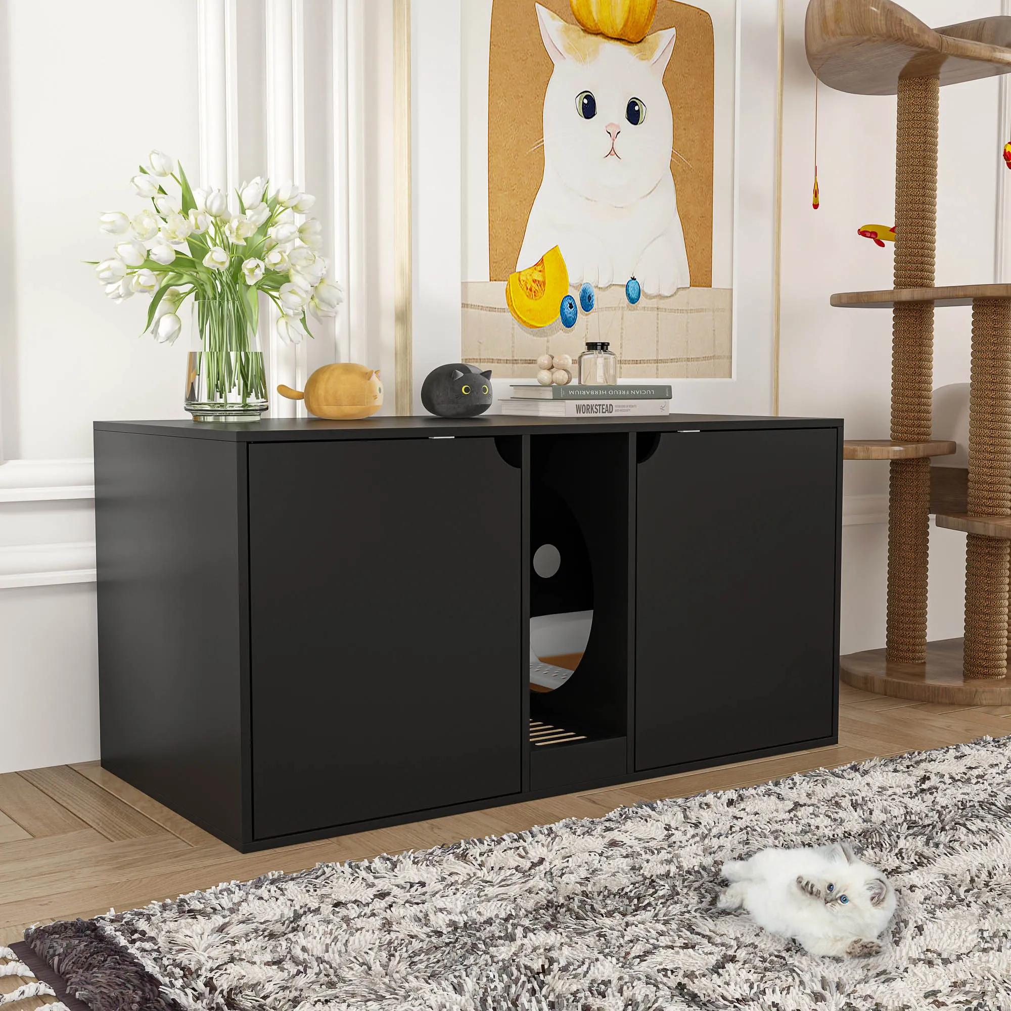 Large Cat Litter Box Enclosure for 2 Cat-180141