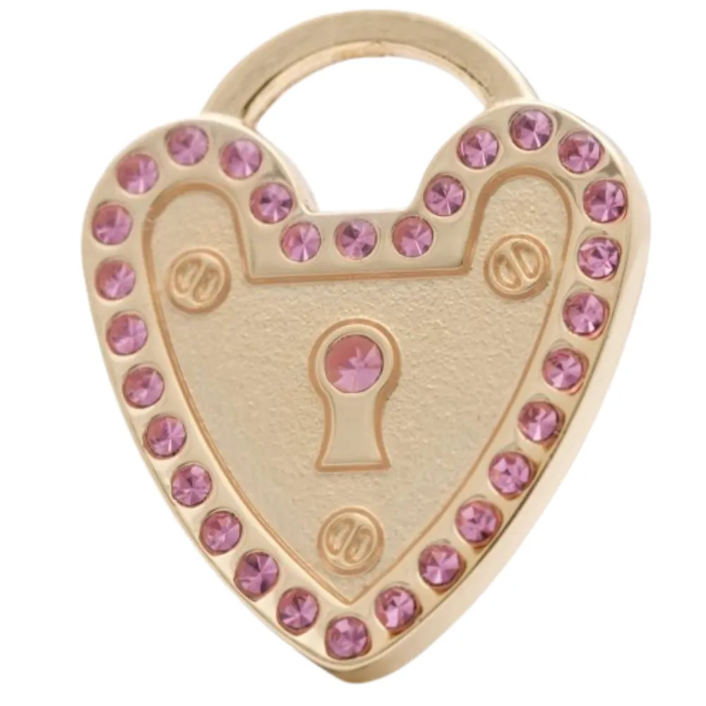 Mini Padlock Heart Pet ID Tag