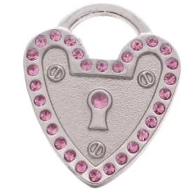 Mini Padlock Heart Pet ID Tag