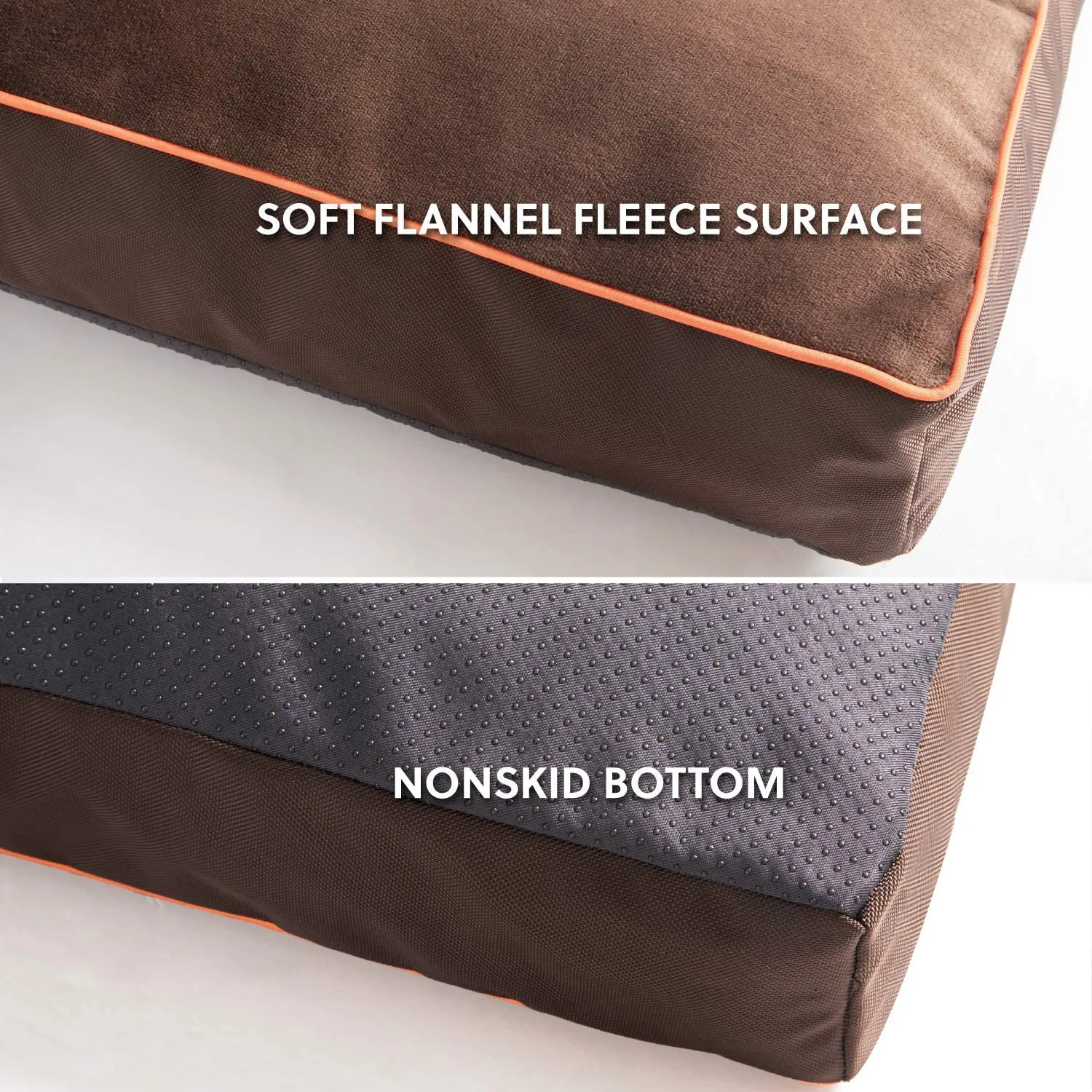 New Bedsure XL Dog Bed - Removable Washable Cover and Waterproof Liner - Plush Fleece Top with Nonskid Oxford Bottom Dog Pillows, Ideal for Dog Crate or Pet Kennel, Brown (XL(44x32x3))