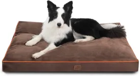 New Bedsure XL Dog Bed - Removable Washable Cover and Waterproof Liner - Plush Fleece Top with Nonskid Oxford Bottom Dog Pillows, Ideal for Dog Crate or Pet Kennel, Brown (XL(44x32x3))