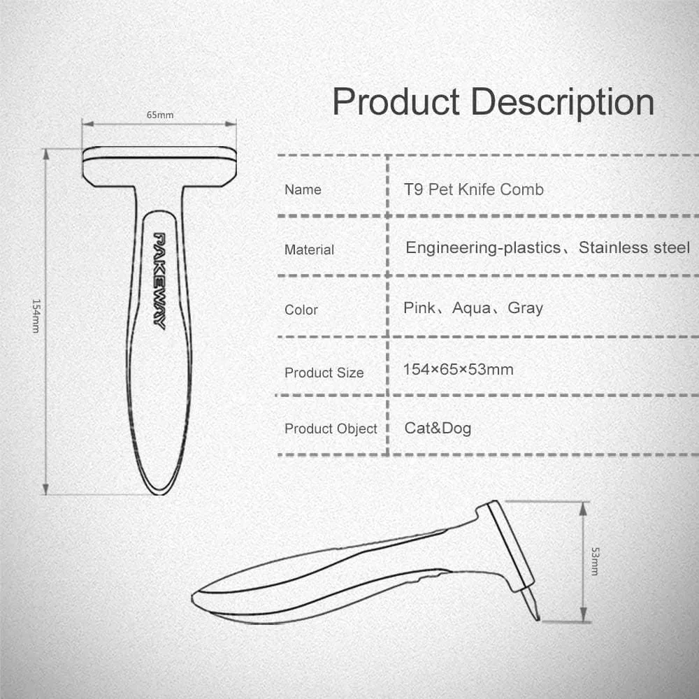 PAKEWAY T9 Pet Deshedding Comb