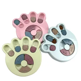 Paw print blue Dog Increase IQ Interactive Slow Dispensing Feeding Pet Dog Training Toy bowl AZ19353