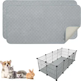PAWCHIE Guinea Pig Cage Liners, Washable Guinea Pig Bedding for Midwest Cage 2 Pack 27"X14", Reusable Anti Slip Waterproof, Absorbent Guinea Pig Pee Pad for Small Animal, Rabbit, Bunny, Chinchilla