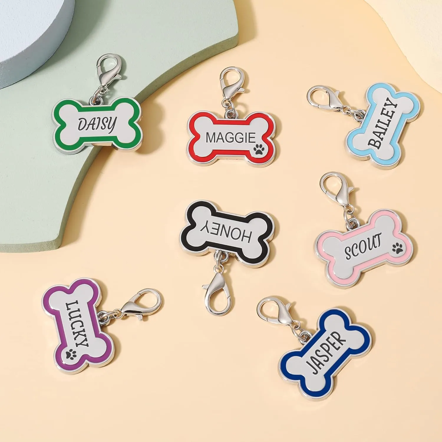 Personalized Dog and Cat Tags - Engraved Bone Shape Collar Pendants Custom Pet Supplies - Engrave Name, Number - Royal Blue