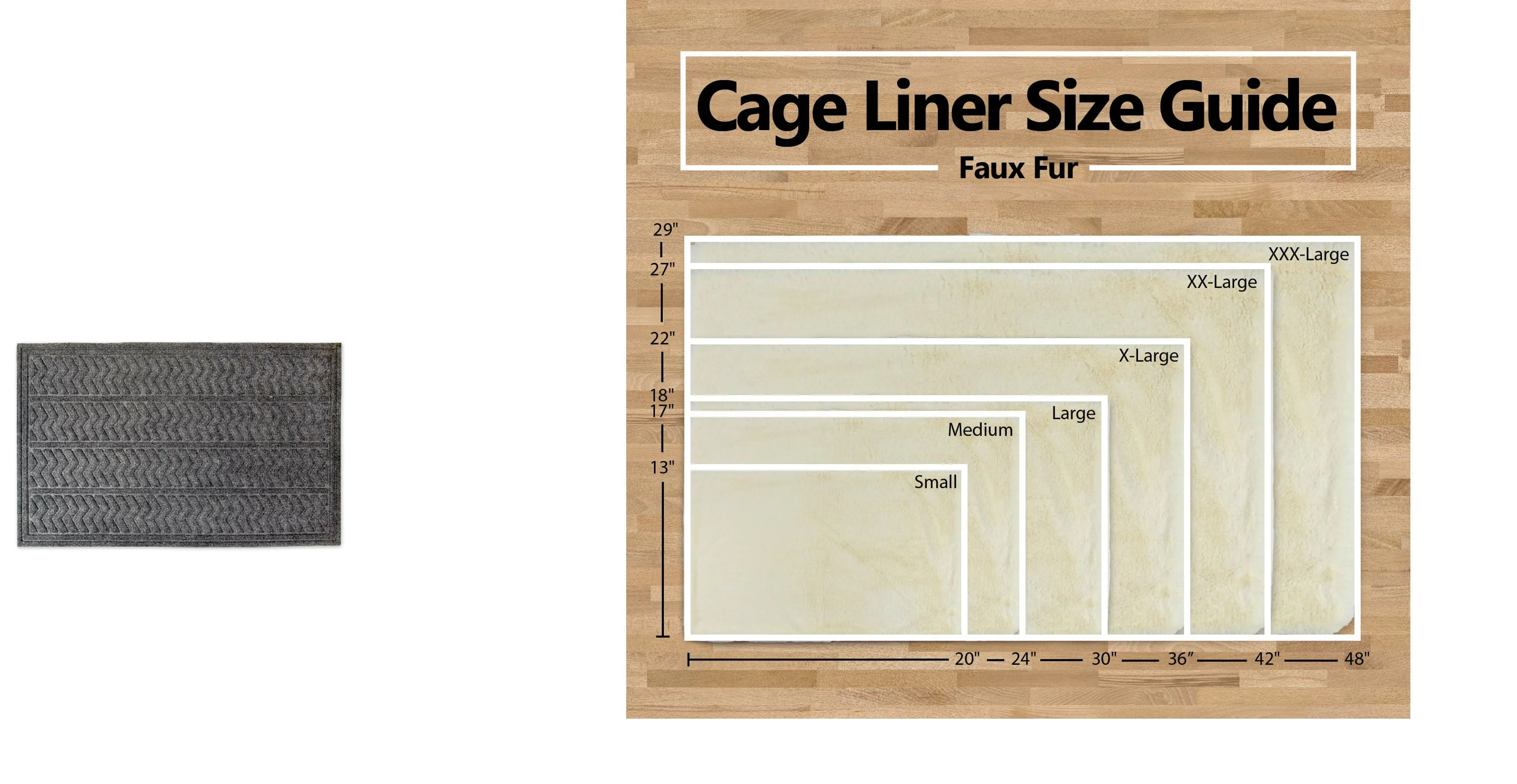 Pet Crate Liner, Faux Fur, White, X-Large - 22x36"