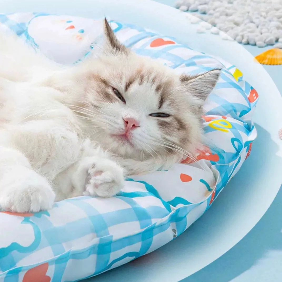 Pet Summer Cooling Mat Sleeping Pad for Cats and Dogs - Round