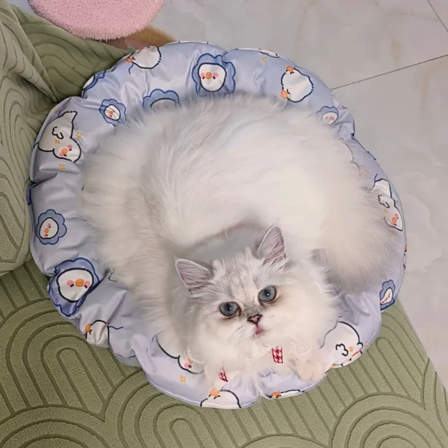 Pet Summer Cooling Mat Sleeping Pad for Cats and Dogs - Round