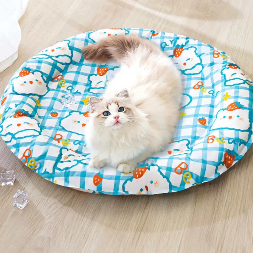 Pet Summer Cooling Mat Sleeping Pad for Cats and Dogs - Round