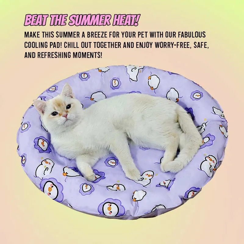 Pet Summer Cooling Mat Sleeping Pad for Cats and Dogs - Round